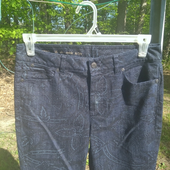 Talbots Heritage Floral Print Slim Ankle Jeans Size 8/29 - Picture 2 of 13
